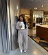 Casual Long-Sleeved Striped Shirt and High-Waisted Contrast Color Wide-Leg Pants Two-Piece Set QZ-6455