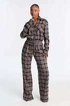 Fashionable Elegant and Stylish Plaid Wide-Leg Jumpsuit OSM-4495 Fashionable Elegant and Stylish Plaid Wide-Leg Jumpsuit OSM-4495