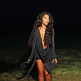 Sexy Mesh Halter Neck Flared Long-Sleeved Backless A-line Dress RS-25DS222