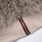 Fashionable Sleeveless Plush Zip-Up Cardigan with Metal Buckle and Cropped Top RS-25TP258