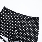 Sexy Color-Blocking Polka Dot Long-Sleeved Shawl Vest and Shorts Three-Piece Set RS-25ST398