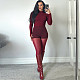 Fashionable Slim-Fit Long-Sleeved Top and Pants Set RS-89466