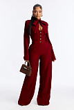 Fashionable Wide-Leg Jumpsuit With Tie and Bow Detail OSM-4496
