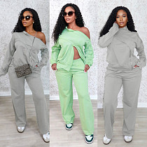 Casual Off-the-shoulder Long-sleeved Top and Wide-leg Pants Two-piece Set RS-391434 Casual Off-the-shoulder Long-sleeved Top and Wide-leg Pants Two-piece Set RS-391434