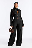 Fashionable Wide-Leg Jumpsuit With Tie and Bow Detail OSM-4496
