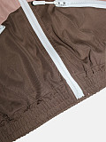 Stylish Color-block Zip-up Cardigan and Wide-leg Pants Two-piece Set RS-391431