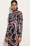 2026 New Arrival Sexy Zebra Print Long-Sleeved Bodycon Mini Dress Two-Piece Set FC-1444