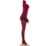 Fashionable Slim-Fit Long-Sleeved Top and Pants Set RS-89466