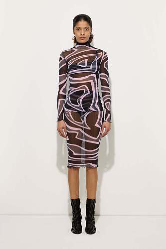 2026 New Arrival Sexy Zebra Print Long-Sleeved Bodycon Mini Dress Two-Piece Set FC-1444