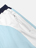 Stylish Color-block Zip-up Cardigan and Wide-leg Pants Two-piece Set RS-391431