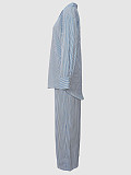 2026 Fashion Long-Sleeved Single-Breasted Lapel Shirt and Wide-Leg Straight-Leg Pants Set RS-S210