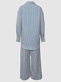 2026 Fashion Long-Sleeved Single-Breasted Lapel Shirt and Wide-Leg Straight-Leg Pants Set RS-S210