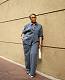 Fashion Lapel Striped Shirt and Straight-Leg Pants Set QZ-6297