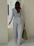 2026 Fashion Long-Sleeved Hooded Crop Sweatshirt and High-Waisted Shorts Set JLY-6148