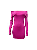 Sexy Off-the-Shoulder Slim-Fit Long-Sleeved Dress RS-2129