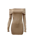 Sexy Off-the-Shoulder Slim-Fit Long-Sleeved Dress RS-2129