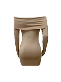 Sexy Off-the-Shoulder Slim-Fit Long-Sleeved Dress RS-2129