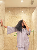 2026 Casual Lapel Striped Cardigan Shirt and Wide-Leg Pants Two-Piece Set QZ-6997