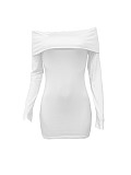 Sexy Off-the-Shoulder Slim-Fit Long-Sleeved Dress RS-2129