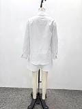 Solid Color Lapel Shirt and Casual Shorts Two-Piece Set QZ-7729