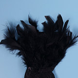 Sexy Stretchy Shiny One-Shoulder Jumpsuit with Feather Embellishments NY-10688