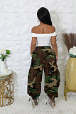 Fashionable Camouflage Print Drawstring Large Pocket Loose Fit Harem Pants With Elastic Cuffs RS-LD2278