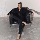 Sexy Solid Color Deep V-Neck Slim-Fit Stirrup Jumpsuit SXE-88360