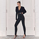 Sexy Solid Color Deep V-Neck Slim-Fit Stirrup Jumpsuit SXE-88360