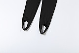 Sexy Solid Color Deep V-Neck Slim-Fit Stirrup Jumpsuit SXE-88360