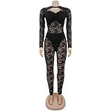 2026 Sexy See-Through Lace Slim-Fit Bodysuit With Hip-Hugging Design BY-7637