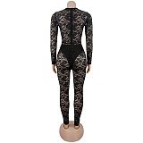 2026 Sexy See-Through Lace Slim-Fit Bodysuit With Hip-Hugging Design BY-7637