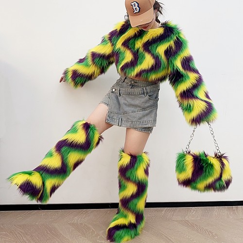 Mardi Gras Gold Purple and Green Costume Party Performance Shoes Bags and Accessories RS-PC2026012