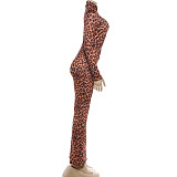 Sexy Leopard Print Slim-Fit Top and High-Waisted Flared Pants Set SXE-88816