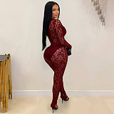 2026 Sexy See-Through Lace Slim-Fit Bodysuit With Hip-Hugging Design BY-7637