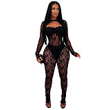 2026 Sexy See-Through Lace Slim-Fit Bodysuit With Hip-Hugging Design BY-7637