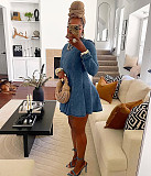 New Fashionable Patchwork Pleated Denim Dress RS-51003