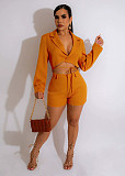 Casual Suit With V-neck and Tie Closure Two-piece Set YD-1155