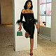 Sexy Strapless Backless Long-Sleeved Plush Solid Color Tight Jumpsuit SHD-9581