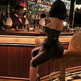 Sexy Strapless Backless Long-Sleeved Plush Solid Color Tight Jumpsuit SHD-9581
