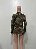 Fashionable Camouflage Jacket With Belt and Shirt Collar RS-8754