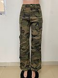 Fashion Multi-Pocket Camouflage Loose Straight-Leg Trousers RS-24471