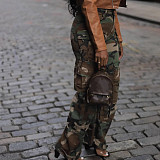 Fashion Multi-Pocket Camouflage Loose Straight-Leg Trousers RS-24471