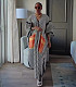 2025 Fashionable Loose Striped Color-Blocked Dress With Large Pockets QZ-7341
