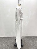 2026 Fashion Lapel Long-Sleeved Striped Shirt and Straight-Leg Trousers Two-Piece Set QZ-5176