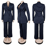 Fashionable and Elegant Commuter-Style Two-Piece Suit Trousers With Slim Waist and Lapel NY-3733