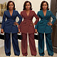 Fashionable and Elegant Commuter-Style Two-Piece Suit Trousers With Slim Waist and Lapel NY-3733