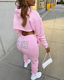 2026 Casual Solid Color Hoodie Sport Letter Set RS-9055