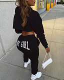 2026 Casual Solid Color Hoodie Sport Letter Set RS-9055