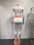2026 Fashionable Reverse-Wear Design High-Waisted Slim Fit Solid Color Two-Piece Set RS-W0305