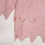 Fashion Solid Color Hollowed-out Lace Wide-leg Tie-up Two-Piece Set NY-3793